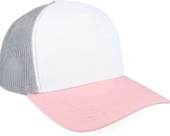 Trucker | Blanks-Equip Blank White/Light Grey/Light Pink A-frame Trucker - Pink, White, Grey
