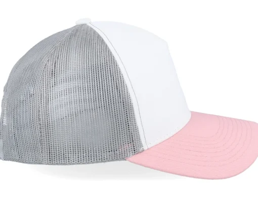 Trucker | Blanks-Equip Blank White/Light Grey/Light Pink A-frame Trucker - Pink, White, Grey