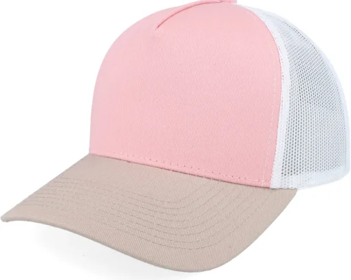 Trucker | Blanks-Equip Blank White/Light Grey/Light Pink A-frame Trucker - Pink, White, Grey