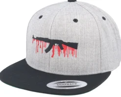 Snapback-GUNS n SKULLS Bloody AK47 Grey/Black Snapback -