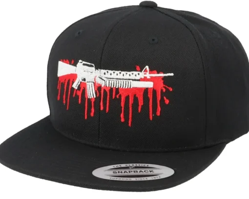 Snapback-GUNS n SKULLS Bloody M16 Black Snapback -
