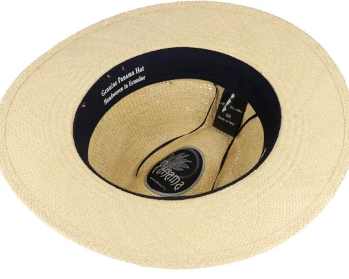Straw Hat-MJM Hats Blue Line Bio Panama Natural/Curry Band Straw Hat -