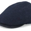 Flat Caps-MJM Hats Blue Line Melfi Shetland Wool Blue Flat Cap -
