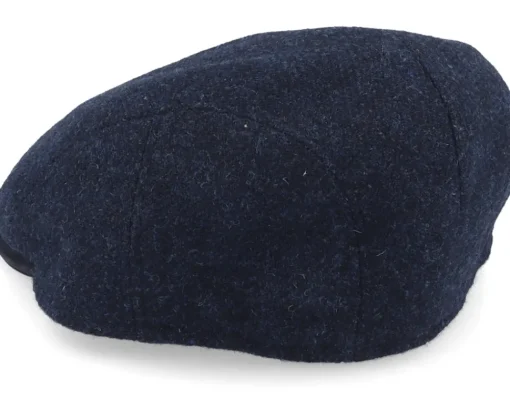 Flat Caps-MJM Hats Blue Line Melfi Shetland Wool Blue Flat Cap -
