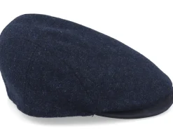 Flat Caps-MJM Hats Blue Line Melfi Shetland Wool Blue Flat Cap -