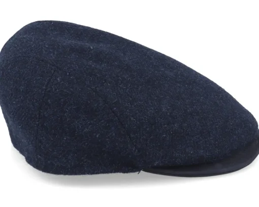 Flat Caps-MJM Hats Blue Line Melfi Shetland Wool Blue Flat Cap -