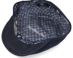 Flat Caps-MJM Hats Blue Line Melfi Shetland Wool Blue Flat Cap -