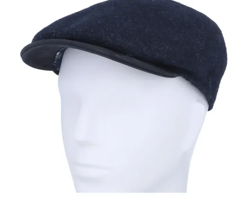 Flat Caps-MJM Hats Blue Line Melfi Shetland Wool Blue Flat Cap -