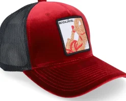 Trucker | Velvet Caps-Ho-Ho-Hats Bockjävel Velvet /Black A-frame Trucker - Red