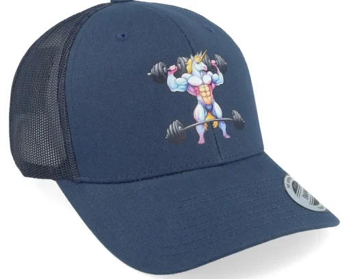 Trucker-Iconic Bodybuilder Unicorn Navy Trucker -
