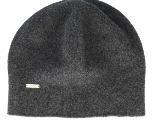 Outlet Seeberger Boiled Wool Anthracite Beret -