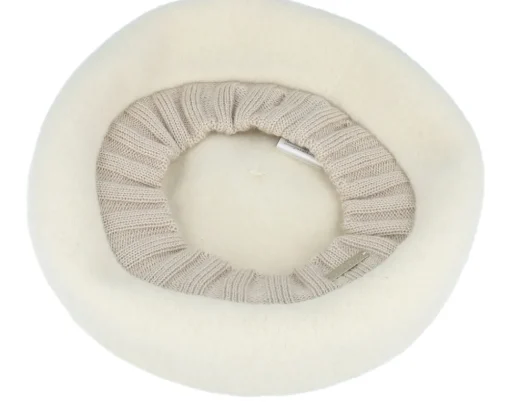 Berets-Seeberger Boiled Wool Beret - White