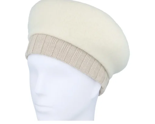 Berets-Seeberger Boiled Wool Beret - White