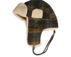 Best Stetson Bomber Cap Wool Check Green Trapper -