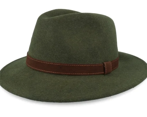 Sale Wigéns Bosco Hat Dark Olive Fedora -