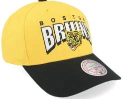 Adjustable-Mitchell & Ness Boston Bruins Boom Text Pro Vintage Yellow/Black Adjustable -