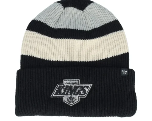 Cuff Beanies-47 Brand Boston Bruins Clubhouse Jennings 47 Beanie /White/Yellow Cuff - Black