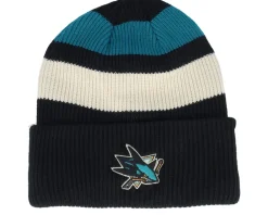 Cuff Beanies-47 Brand Boston Bruins Clubhouse Jennings 47 Beanie /White/Yellow Cuff - Black