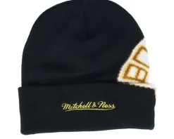 Cuff Beanies-Mitchell & Ness Boston Bruins Cricket Knit Vintage Cuff - Black