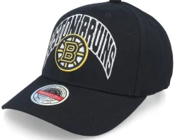 Adjustable-Mitchell & Ness Boston Bruins Letterman Classic Red Adjustable - Black