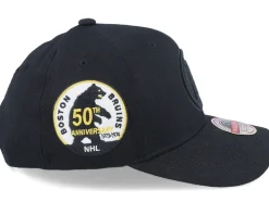 Adjustable-Mitchell & Ness Boston Bruins NHL Anniversary Patch Black Adjustable -