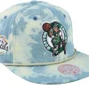 Clearance Mitchell & Ness Boston Celtics Acid Wash Snapback - Blue