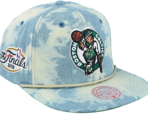 Clearance Mitchell & Ness Boston Celtics Acid Wash Snapback - Blue