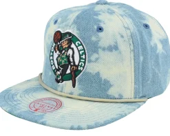 Clearance Mitchell & Ness Boston Celtics Acid Wash Snapback - Blue