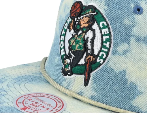 Clearance Mitchell & Ness Boston Celtics Acid Wash Snapback - Blue