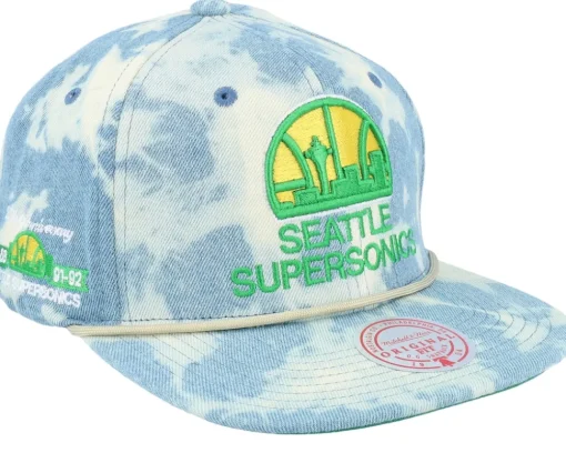 Clearance Mitchell & Ness Boston Celtics Acid Wash Snapback - Blue