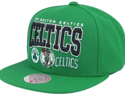 Snapback-Mitchell & Ness Boston Celtics Champ Stack Green Snapback -