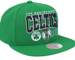 Snapback-Mitchell & Ness Boston Celtics Champ Stack Green Snapback -