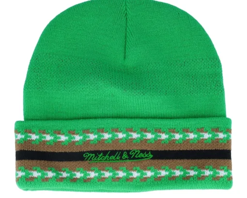 Cuff Beanies-Mitchell & Ness Boston Celtics Game On Knit Green Cuff -