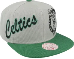 Snapback-Mitchell & Ness Boston Celtics Knock Out Panel Grey/Green Snapback -