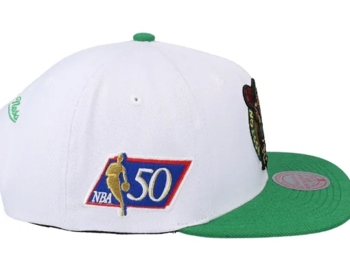 Clearance Mitchell & Ness Boston Celtics Nba 50th Anniversity White/green Snapback -