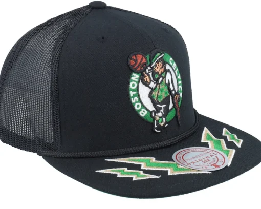 Trucker-Mitchell & Ness Boston Celtics Recharge Black Trucker -