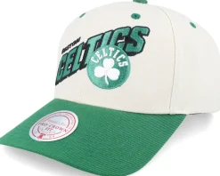New Mitchell & Ness Boston Celtics Retro Type Pro Off White/Green Adjustable - Beige