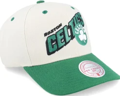 New Mitchell & Ness Boston Celtics Retro Type Pro Off White/Green Adjustable - Beige