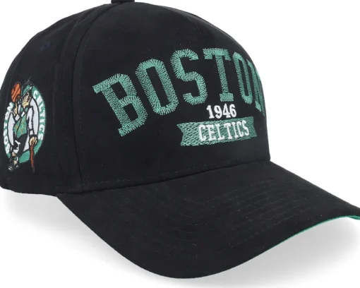 Adjustable-Mitchell & Ness Boston Celtics Shady Suede Pro Black A-frame Adjustable -