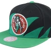 Snapback-Mitchell & Ness Boston Celtics Sharktooth Black/Green Snapback -
