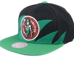 Snapback-Mitchell & Ness Boston Celtics Sharktooth Black/Green Snapback -