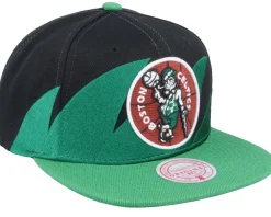 Snapback-Mitchell & Ness Boston Celtics Sharktooth Black/Green Snapback -