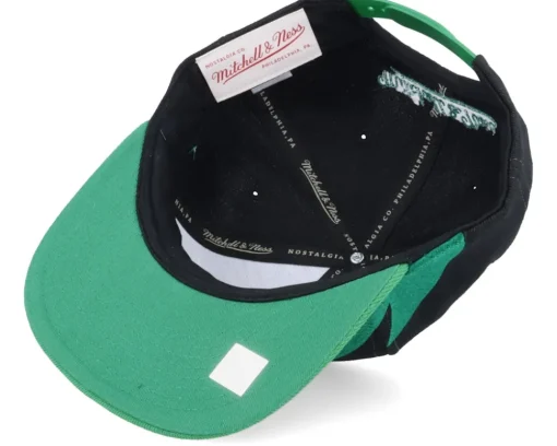 Snapback-Mitchell & Ness Boston Celtics Sharktooth Black/Green Snapback -