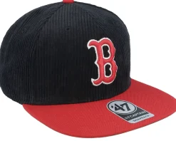 Snapback-47 Brand Boston Red Sox Thick Cord Captain Black/Red Snapback -