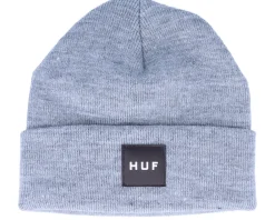 Cuff Beanies-HUF Box Logo Beanie Grey Heather Cuff -