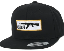 Snapback-GUNS n SKULLS Box-AK47 Black Snapback -