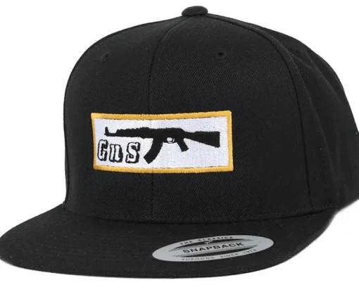 Snapback-GUNS n SKULLS Box-AK47 Black Snapback -