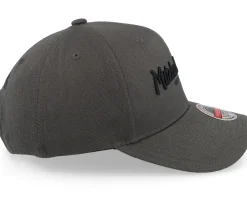 Adjustable-Mitchell & Ness Branded Pinscript Charcoal Grey Adjustable -