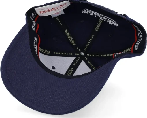 Online Mitchell & Ness Branded Pinscript Navy/White Adjustable -