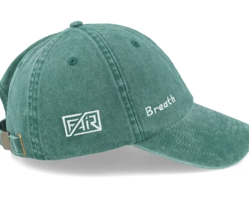 Dad Cap-Fair Breath Side Logo Washed Dad Cap - Green